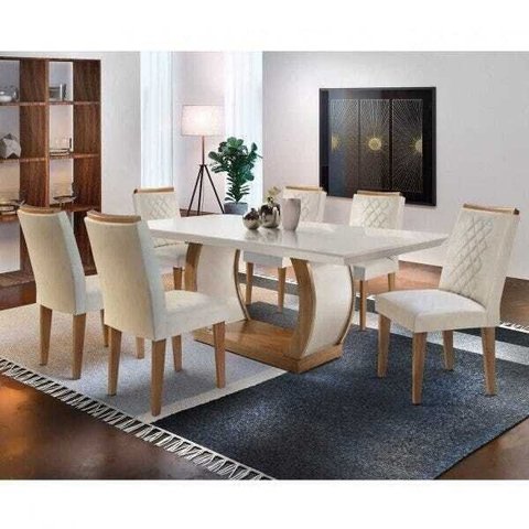 Conjunto Sala de Jantar 6 Cadeiras Kate Móveis