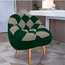 Ver imagem 1 de Poltrona Paloma Escritório Sala Pé Palito Suede Verde e Suede Cappuccino - Dominic Decor