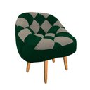 Ver imagem 2 de Poltrona Paloma Escritório Sala Pé Palito Suede Verde e Suede Cappuccino - Dominic Decor