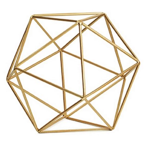 Forma Geométrica Dourada em Metal 9449 Mart