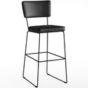 Ver imagem 1 de Banqueta Alta para Cozinha e Sala Jantar Base em Aço Fixa Allana L02 Couríssimo Preto - Lyam