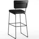 Ver imagem 7 de Banqueta Alta para Cozinha e Sala Jantar Base em Aço Fixa Allana L02 Couríssimo Preto - Lyam