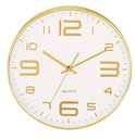 Ver imagem 1 de Relógio de Parede Branco e Dourado 9401 Mart