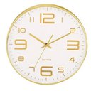 Ver imagem 1 de Relógio de Parede Branco e Dourado 9401 Mart