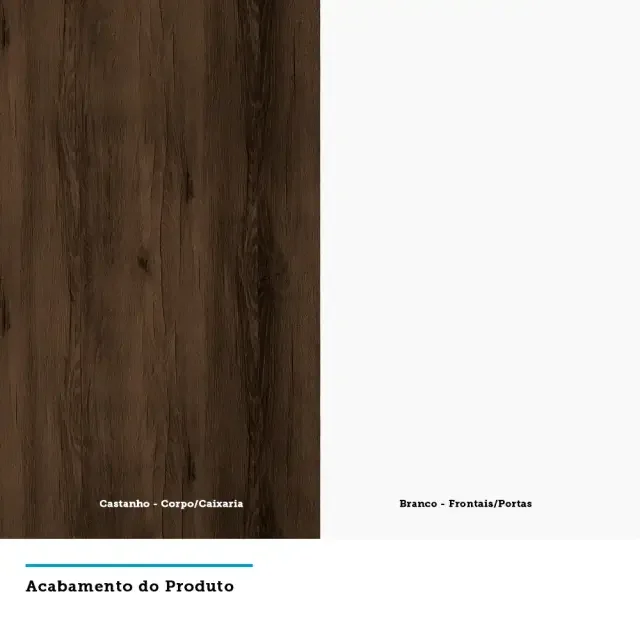 Churrasqueira Cozinha Armário e Balcão 2 Peças sem Tampo Castanho com Branco U.V. Luciane Móveis - 5