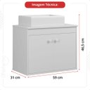 Ver imagem 3 de Conjunto Gabinete para Banheiro Pratiko Avelato Cinza