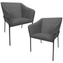 Ver imagem 1 de Kit 2 Cadeiras para Sala de Jantar Estar Living Olívia L02 Linho Cinza Escuro - Lyam Decor