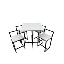 Mesa Prime Off White Quadrada 4 Cadeiras Preto/off White - 3