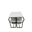 Ver imagem 2 de Mesa Prime Off White Quadrada 4 Cadeiras Preto/off White
