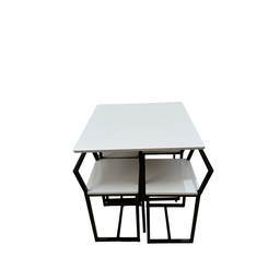 Mesa Prime Off White Quadrada 4 Cadeiras Preto/off White - 2