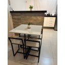 Ver imagem 5 de Mesa Prime Off White Quadrada 4 Cadeiras Preto/off White