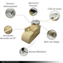 Ver imagem 3 de Lavatório Acolchoado para Salão de Beleza Bulma com Cuba e Torneira Monocomando Pu Bege G31 - Gran B