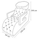 Ver imagem 4 de Lavatório Acolchoado para Salão de Beleza Bulma com Cuba e Torneira Monocomando Pu Bege G31 - Gran B