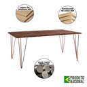 Ver imagem 5 de Mesa Sala De Jantar Industrial Amêndoa 135X75 6 Cadeiras Pretas De Ferro Cobre Cor: Marrom