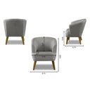 Ver imagem 2 de Kit 2 Poltronas para Sala Decorativa Thaisa Linho Cinza Madelina Decor