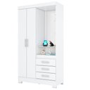 Ver imagem 1 de Guarda Roupa 2 Portas com Espelho 200x110 Cm Branco Briz