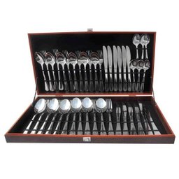 Conjunto Faqueiro Inox Maleta Estojo Talheres 42 Pçs Faca Garfo Colher Cozinha - 3 Conjunto Faqueiro Inox Maleta Estojo Talheres 42 Pçs Faca Garfo Colher Cozinha - 3