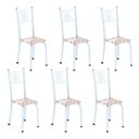 Ver imagem 1 de Kit 6 Cadeiras para Sala de Jantar Sara Branco/Botanic Bege