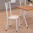 Ver imagem 2 de Kit 6 Cadeiras para Sala de Jantar Sara Branco/Botanic Bege