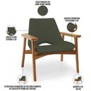 Ver imagem 7 de Poltrona Decorativa para Sala de Estar Living Base Madeira Becker L02 Linho Verde Musgo - Lyam Decor