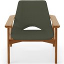 Ver imagem 5 de Poltrona Decorativa para Sala de Estar Living Base Madeira Becker L02 Linho Verde Musgo - Lyam Decor