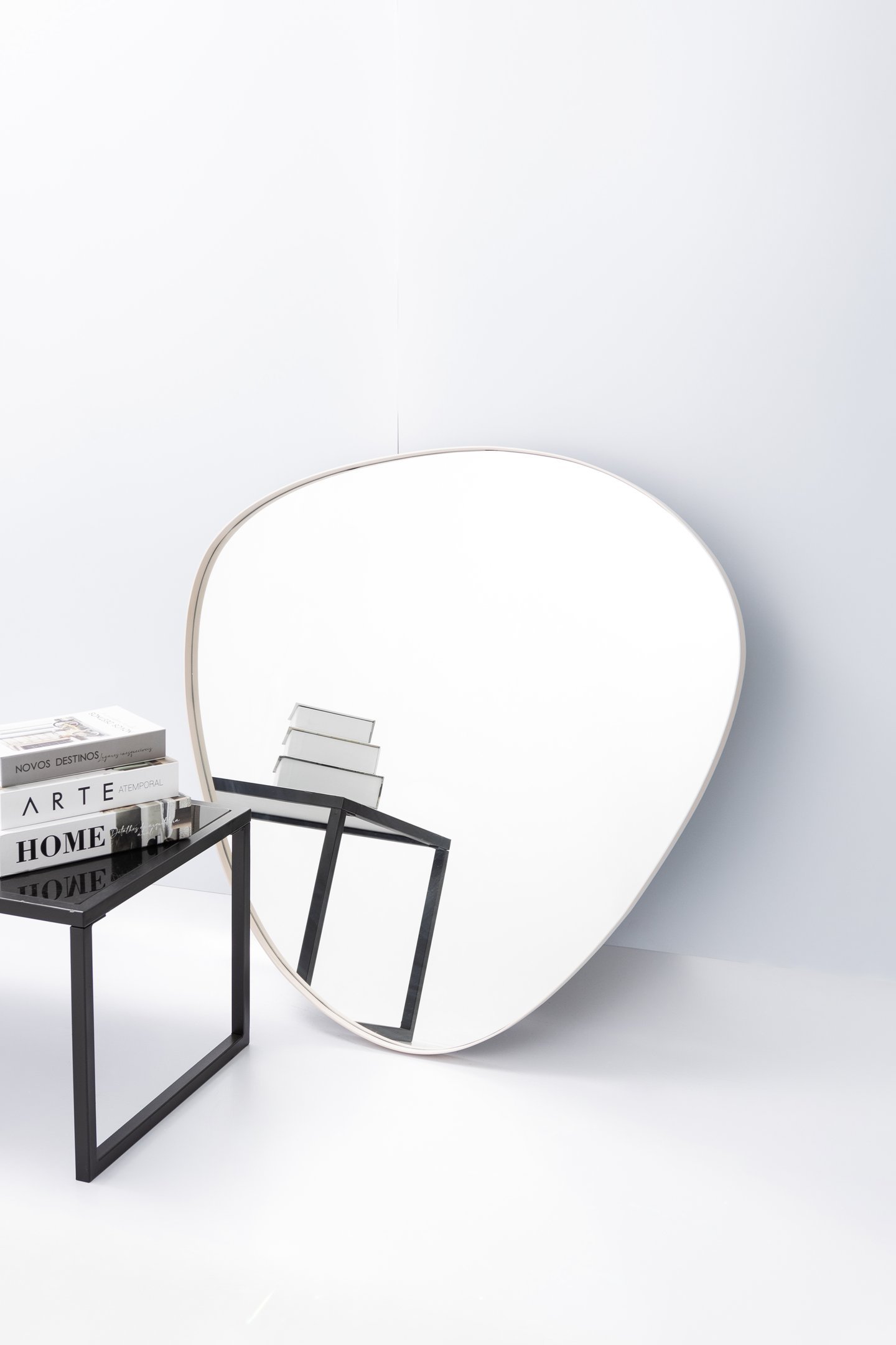 Espelho Orgânico com Moldura em Metal Quarto Sala Hall 70x60 Cm Off-white - 2