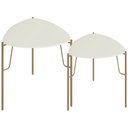Ver imagem 1 de Kit 02 Mesas Laterais para Sala de Estar Pés Industrial Dourado Alef I03 Luna - Lyam Decor