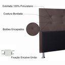 Ver imagem 4 de Kit Cabeceira e Calçadeira Baú Casal 1,40m Berlim Corano Marrom - Pallazio