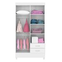 Ver imagem 5 de Kit Guarda Roupa Solteiro 4 Portas Astro Cômoda Astral - Branco