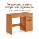 Ver imagem 6 de Escrivaninha 1 Porta 1 Gaveta 100% MDF com Tampo Amplo Atenas Espresso Móveis