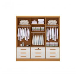 Guarda Roupa 3 Pts 9 Gavetas Meridian Plus - Cinamomo Off White - 2