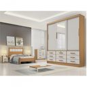 Ver imagem 1 de Guarda Roupa 3 Pts 9 Gavetas Meridian Plus - Cinamomo Off White