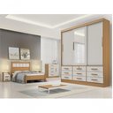 Ver imagem 1 de Guarda Roupa 3 Pts 9 Gavetas Meridian Plus - Cinamomo Off White