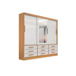 Guarda Roupa 3 Pts 9 Gavetas Meridian Plus - Cinamomo Off White - 3