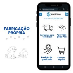 Comedouro Elevado Duplo Pet Gato Cachorro Mdf Nick - Porcelana - Branco - 7