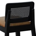 Ver imagem 7 de Banqueta Média Gabi Madeira Maciça Telinha - Preto - Assento Estofado Corano Marrom Mescla