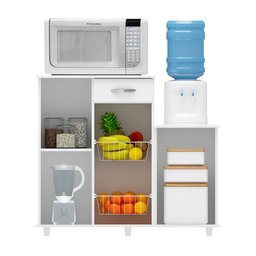 Fruteira Armário Balcão Multiuso Cozinha Diva Branco Notável - 3