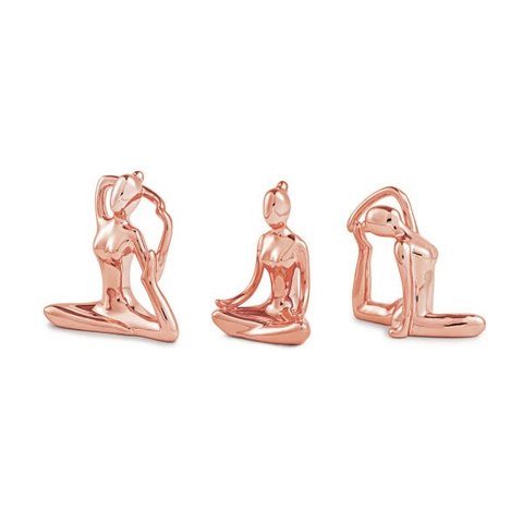 Kit Esculturas Yoga Rose em Porcelana 3 Pcs 11273 Mart
