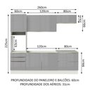 Ver imagem 6 de Cozinha Completa Lux com Armário 6 Portas 5 Gavetas Branco