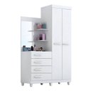 Ver imagem 1 de Guarda-Roupa Solteiro com Espelho 2 Portas 4 Gavetas Melissa Acp Móveis Flex Color