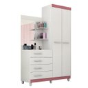 Ver imagem 5 de Guarda-Roupa Solteiro com Espelho 2 Portas 4 Gavetas Melissa Acp Móveis Flex Color