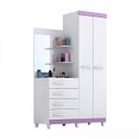 Ver imagem 7 de Guarda-Roupa Solteiro com Espelho 2 Portas 4 Gavetas Melissa Acp Móveis Flex Color