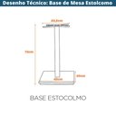 Ver imagem 3 de Base de Mesa de Jantar Quadrada Estocolmo Alpha Fratini 72 Cm (altura) Aço Preto com Base Quadrada