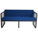 Ver imagem 2 de Conjunto 2 Poltronas e Namoradeira Fibra Sintética Santiago Preto-azul