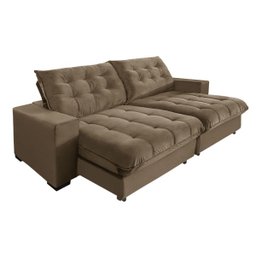 Sofá Retrátil e Reclinável 270cm 5 Lugares Molas Ensacadas Pillow Top Califórnia - 1