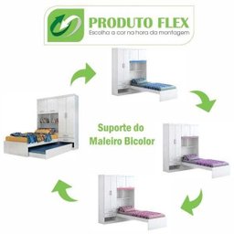 Guarda-Roupa Solteiro com Bicama e Bau 4 Portas 2 Gavetas Milena Acp Móveis - 6