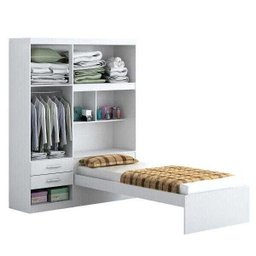 Guarda-Roupa Solteiro com Bicama e Bau 4 Portas 2 Gavetas Milena Acp Móveis - 3