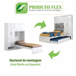 Guarda-Roupa Solteiro com Bicama e Bau 4 Portas 2 Gavetas Milena Acp Móveis - 7