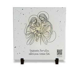 Azulejo Decorativo Religiosa com Qr Code Orações Sagrada Familia - 1