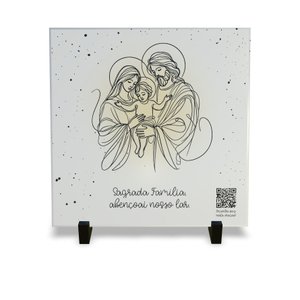 Azulejo Decorativo Religiosa com Qr Code Orações Sagrada Familia